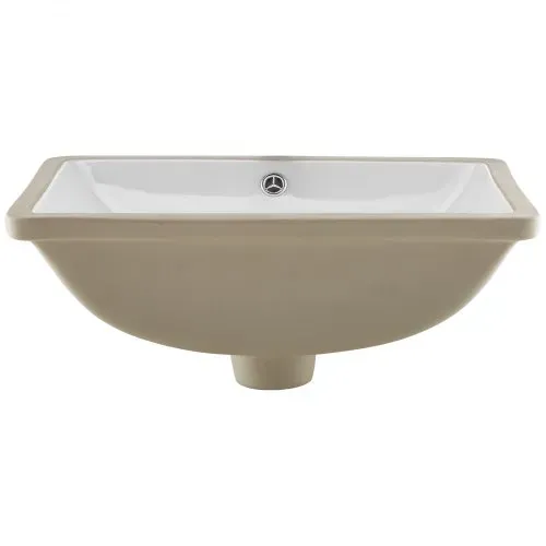 VEVOR Unterbauwaschbecken Handwaschbecken 515 x 385 mm rechteckiges Spülbecken aus Keramik mit Überlaufloch, moderne Unterbauspüle Küchenspüle für kleine Räume, Badezimmerwaschbecken Weiß – Bild 10