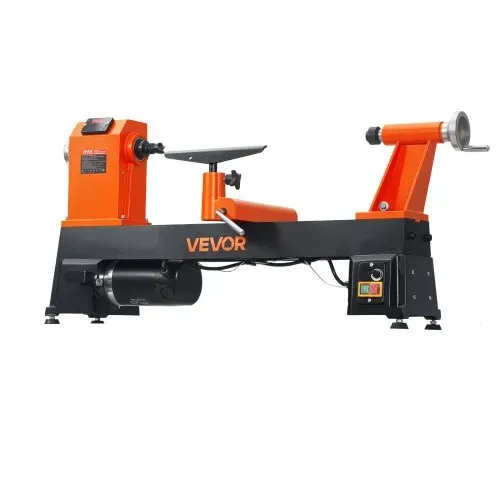 VEVOR Drechselbank 355 x 508 mm 750 W 1 PS Holzdrehmaschine 150-3500 U/min für Tischbeine und Spazierstöcke, Robuster Gusseisenrahmen, Überstromschutz, Erhöhungsblock und Zubehör für Holzarbeiten – Bild 8