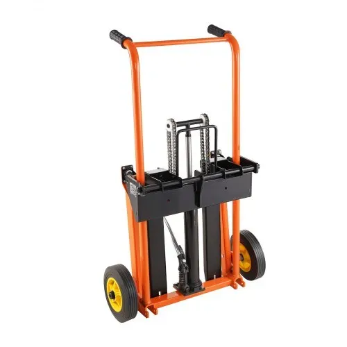 VEVOR Hochhubwagen Manuell 205 kg, Plattformhochhubwagen mit Gabelstaplertisch, Max. Hubhöhe 90 cm, Material Hebewinde Stapler, Plattformstapler, Handstapler, Palettenwagen, Orange & Schwarz – Bild 10