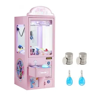VEVOR Greifautomat, Greifer, mittelgroßer Spielautomat mit Licht & Ton, Präzisionsstahlklaue mit verstellbarem Griff für Plüschtiere, Verkaufsspielzeug, für kommerzielle Heimpartys & Kinos, Pink VEVOR Greifautomat, Greifer, mittelgroßer Spielautomat mit Licht & Ton, Präzisionsstahlklaue mit verstellbarem Griff für Plüschtiere, Verkaufsspielzeug, für kommerzielle Heimpartys & Kinos, Pink