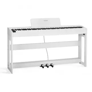 VEVOR Gewichtetes Digitalpiano, 88 Tasten vollgewichtet, E-Piano-Tastatur mit Möbelständer, Netzadapter, Dreifachpedal, Aufnahmefunktion, 280 Töne, Kabellose Verbindung, für Anfänger, Weiß VEVOR Gewichtetes Digitalpiano, 88 Tasten vollgewichtet, E-Piano-Tastatur mit Möbelständer, Netzadapter, Dreifachpedal, Aufnahmefunktion, 280 Töne, Kabellose Verbindung, für Anfänger, Weiß