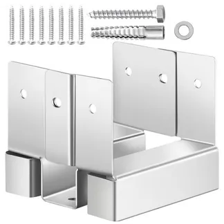 VEVOR Pfostenträger, 10 Stk., Innenmaß 89,6×90,5 mm für 88,9×88,9 mm Pfosten, Betonpfostenanker, Pfostensockel aus Kohlenstoffstahl mit 25,4 mm Abstandshöhe, für Betonpergolen & Terrassen VEVOR Pfostenträger, 10 Stk., Innenmaß 89,6×90,5 mm für 88,9×88,9 mm Pfosten, Betonpfostenanker, Pfostensockel aus Kohlenstoffstahl mit 25,4 mm Abstandshöhe, für Betonpergolen & Terrassen