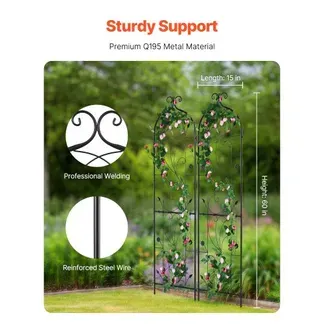 VEVOR Rankhilfe, 38×152 cm, 2er-Set rostfreies Metallspalier für Gartenblumen, Rankgitter, Kletterhilfe, Pflanzengitter für Rosen, Gurkenstütze, dekoratives Clematis-Spalier für Innenhöfe und Rasen VEVOR Rankhilfe, 38×152 cm, 2er-Set rostfreies Metallspalier für Gartenblumen, Rankgitter, Kletterhilfe, Pflanzengitter für Rosen, Gurkenstütze, dekoratives Clematis-Spalier für Innenhöfe und Rasen