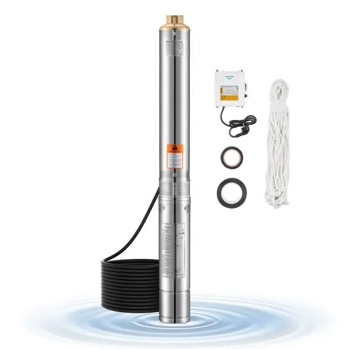 VEVOR Tiefbrunnenpumpe, 1100 W Eingangsleistung, 65 l/min Durchfluss, 85 m Förderhöhe, mit 20 m Kabel, externer Steuerkasten, Tauchpumpe, für industrielle Bewässerung und Heimgebrauch, IP68 VEVOR Tiefbrunnenpumpe, 1100 W Eingangsleistung, 65 l/min Durchfluss, 85 m Förderhöhe, mit 20 m Kabel, externer Steuerkasten, Tauchpumpe, für industrielle Bewässerung und Heimgebrauch, IP68
