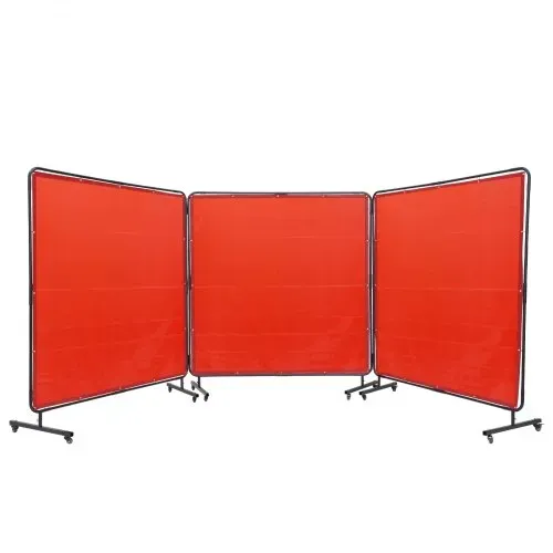 VEVOR 3-Panel-Schweißvorhang 1,8 x 1,8 m Schweißschutzvorhang aus Flammhemmendem Vinyl Schweißschutzwand mit 12 Schwenkrädern und einem 6-stufigen UV-Schutz Schweißerdecke Schweißschutz Rot – Bild 8