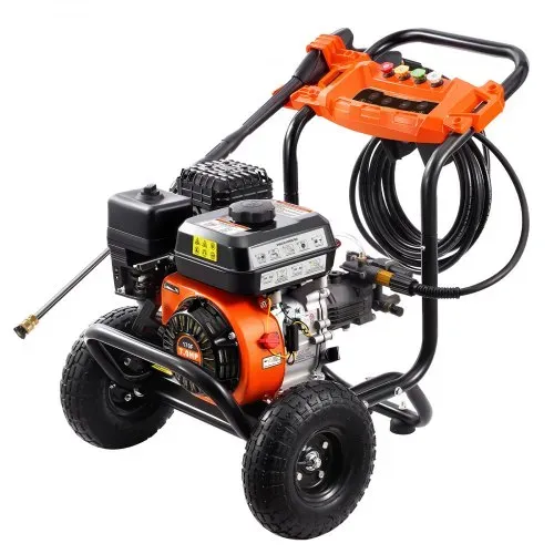 VEVOR Benzin-Hochdruckreiniger, 3500 PSI 10 L/min, 2,6 GPM Terrassenreinger mit Aluminiumpumpe, Hochdruckpistole & Verlängerungsstab, 5-Düsen-Set, für Autos, Zäune, Häuser, Einfahrten, Terrassen – Bild 8