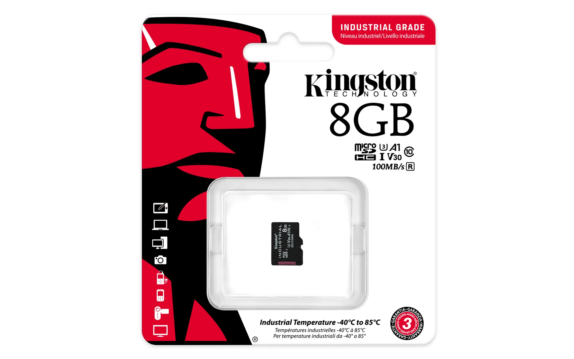 Kingston Technology 8GB microSDHC Industrial C10 A1 pSLC Karte Einzelpackung ohne Adapter – Bild 3