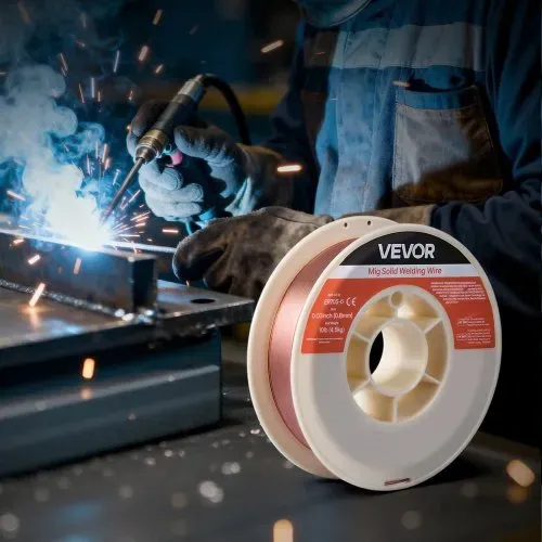 VEVOR MIG-Schweißdraht 0,8 mm, Schweißmassivdraht ER70S-6, Schutzgas Draht, 4,5 kg Drahtrolle aus Baustahl mit Hohem Desoxidationsmittelgehalt für Schutzgasschweißen in Allen Schweißpositionen – Bild 7