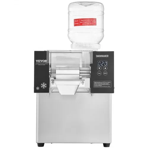 VEVOR Kommerzielle Schneeflocken-Eismaschine Schneeeisbereiter, 125 kg/24 h Schneeflocken-Eismaschine, Edelstahl-Eisrasierer, elektrischer Schneekegel-Maker mit Luftkühlsystem & Touch-Screen – Bild 8