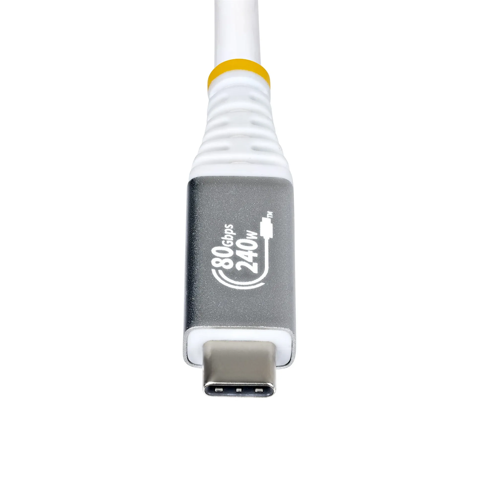 StarTech.com 1,5m USB4 Kabel, 80Gbps, USB-IF-zertifiziertes USB-C Ladekabel, 240W PD, 8K 120Hz/4K 240Hz DP2.1 DP80 Monitorkabel, Thunderbolt 4 Kompatibel - Weißes Dockingstation Kabel – Bild 4