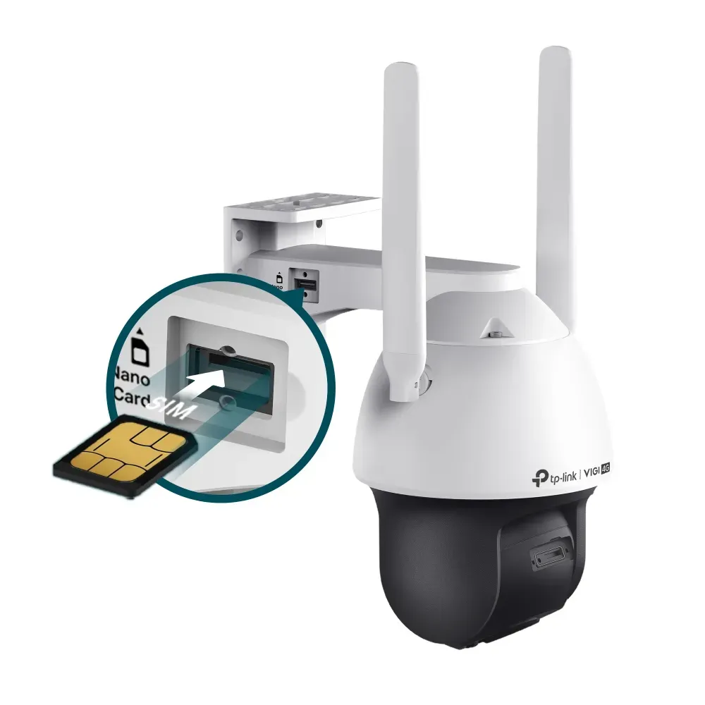TP-Link - VIGI C540-4G(4mm) - 4MP 4G LTE Full-Color Wi-Fi Pan/Tilt Network Camera – Bild 4