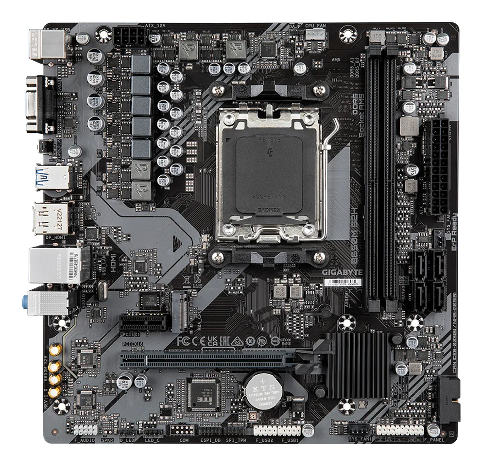 GIGABYTE B650M S2H Mainboard - AMD Ryzen 9000er-Serie, 5+2+2 Phasen VRM, bis zu 6400 MHz DDR5 (OC), 1xPCIe 4.0 M.2, GbE LAN, USB 3.2 Gen 1 – Bild 3