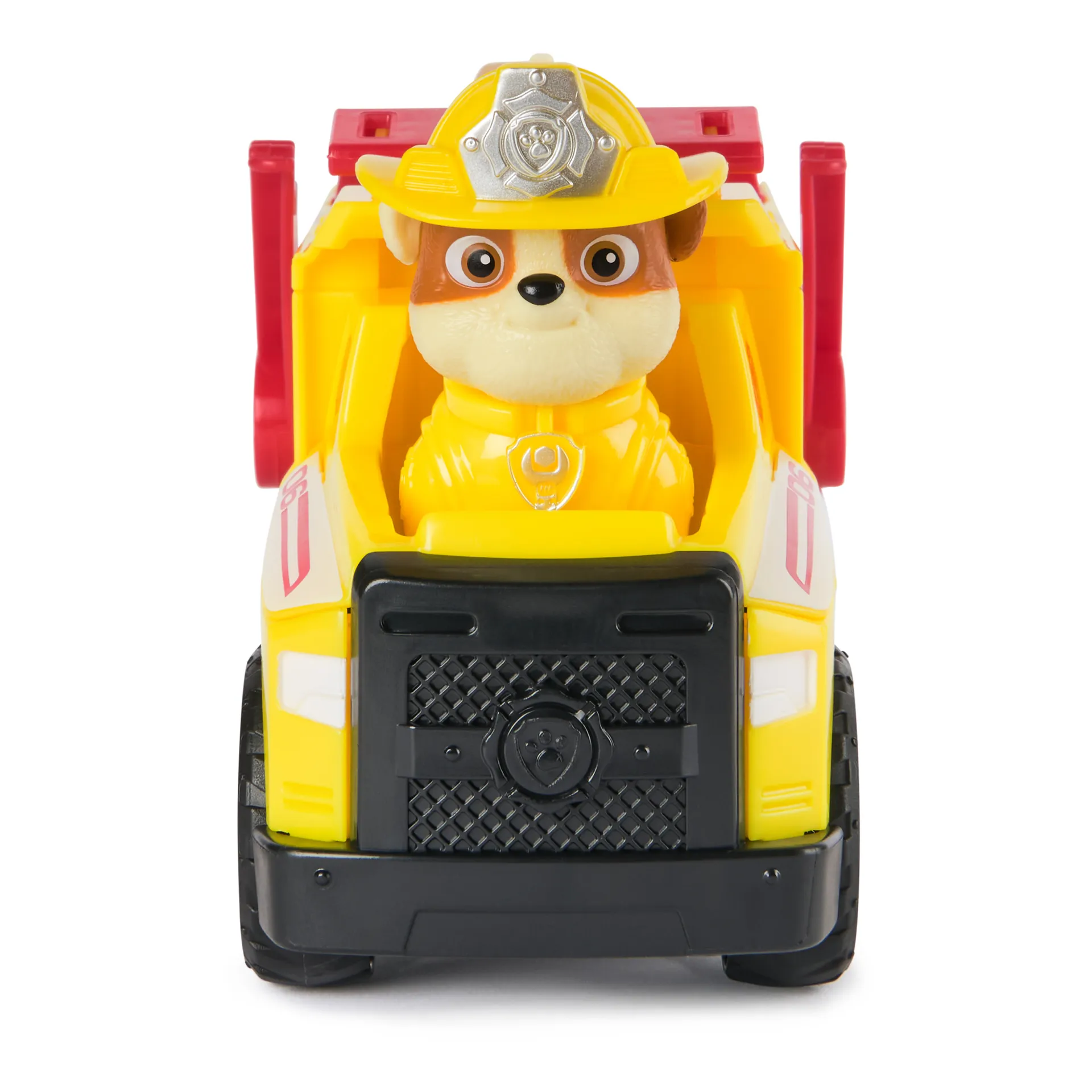 PAW Patrol Fire Rescue - Rubbles Rettungs-Truck mit Schaufel und Geschossen sowie Rubble Hundefigur – Bild 4