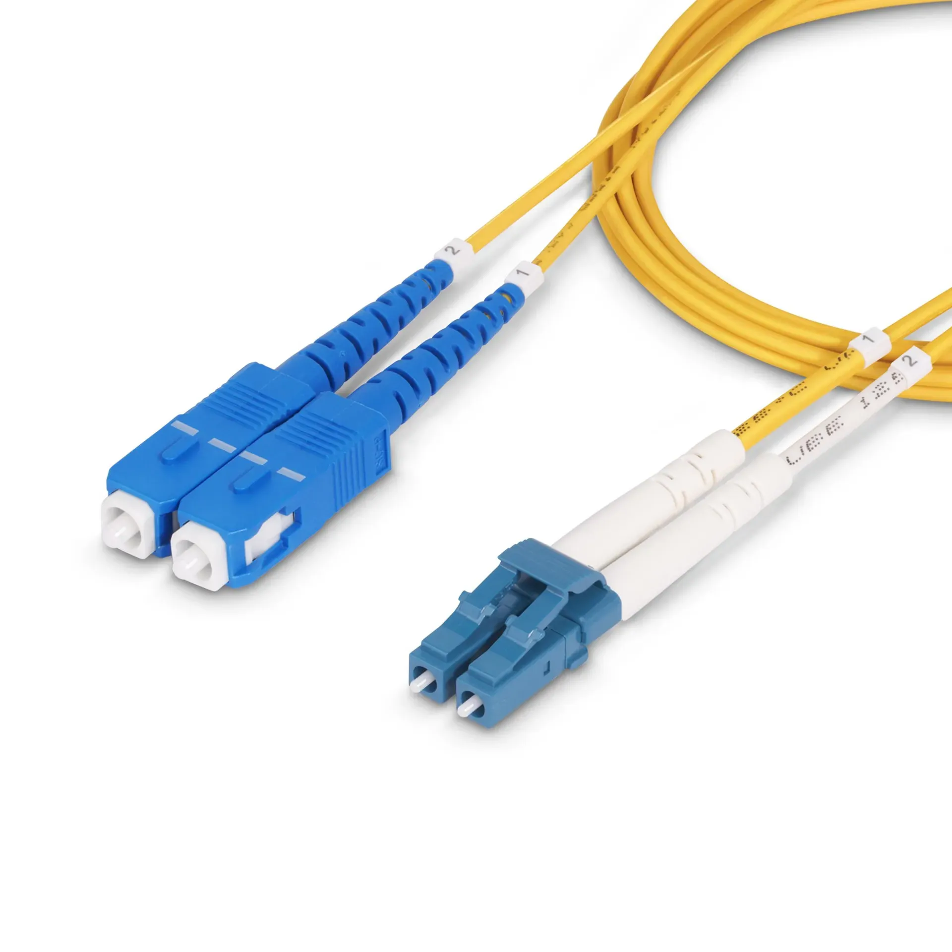 StarTech.com 2m OS2 LWL Patchkabel LC zu SC (UPC) Singlemode Duplex, 9/125µm, 100G, Biegeunempfindlich, Low Insertion Loss, LSZH Glasfaserkabel LC auf SC – Bild 7