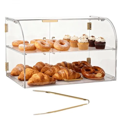 VEVOR Gebäckvitrine 2-stöckig, Gewerbliche Bäckereivitrine aus Transparentem Acryl, Thekenvitrine mit Magnetischer Rücktür & Abnehmbarer Trennwand für Kekse Desserts Donuts, 558 x 355 x 355 mm VEVOR Gebäckvitrine 2-stöckig, Gewerbliche Bäckereivitrine aus Transparentem Acryl, Thekenvitrine mit Magnetischer Rücktür & Abnehmbarer Trennwand für Kekse Desserts Donuts, 558 x 355 x 355 mm