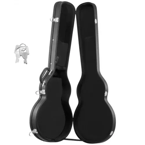 VEVOR E-Gitarrenkoffer für 39-Zoll-Les-Paul-Gitarren 108 cm Harschalenkoffer, Gitarrenkoffer aus Holz mit Schloss, Schaumstoffeinlage, Schlüsseln, Zubehörfach, Hartschalen-Formkoffer Schwarz – Bild 8