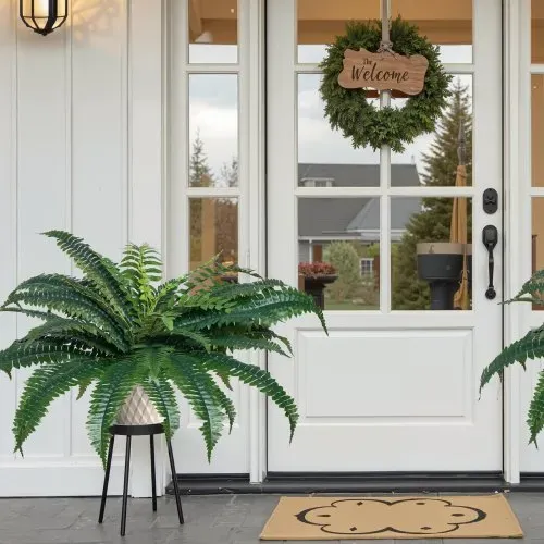 VEVOR Künstliche Boston-Farne, 2 Stk., Durchmesser 90–100 cm, Farne aus Kunststoff, Wanddekoration mit 35 Zweigen, Kunstfarn für Zuhause & Büro (Blumentopf nicht im Lieferumfang enthalten) – Bild 7