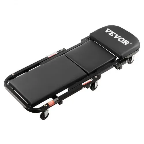 VEVOR Werkstatt Rollbrett Montagerollbrett Werkstatthocker 2 in 1 Montageliege 1016 mm lang, rollender zusammenklappbarer Mechanikerrollstuhl mit 6 Universalrädern gepolstertem Sitz, für die Garage – Bild 8