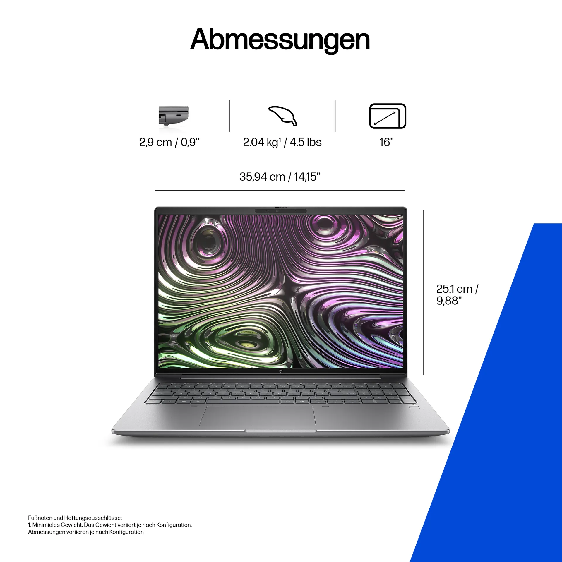 HP Zbook X G1i Intel Core Ultra 9 285H Mobiler Arbeitsplatz 40,6 cm (16") WUXGA 32 GB DDR5-SDRAM 1 TB SSD NVIDIA RTX PRO 2000 Blackwell Wi-Fi 6E (802.11ax) Windows 11 Pro AI Workstation, AI PC Silber – Bild 5