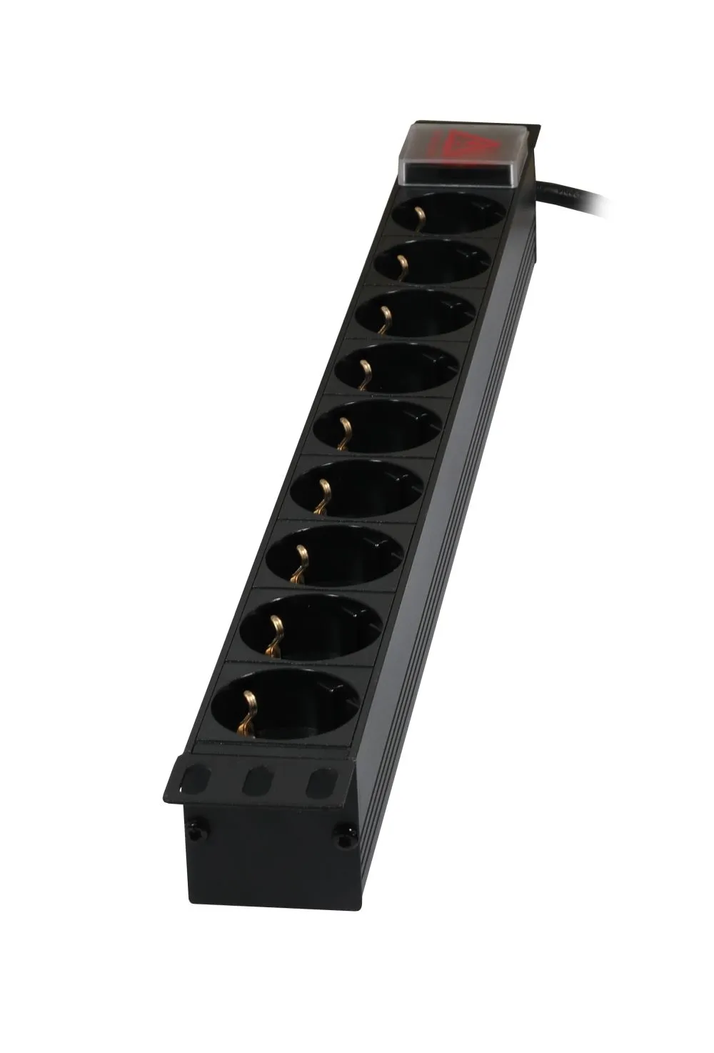 ALLNET 19"zbh. Steckdosenleiste, 9xDosen(CEE7)->Stecker(CEE7), Schalter, Schwarz, Synergy 21 – Bild 3