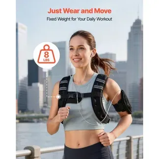 VEVOR Gewichtsweste 3,68 kg Trainingsweste mit Reflektorstreifen, Verstellbarer Schnalle & Praktischen Aufbewahrungstaschen, Fitnessweste für Krafttraining, Laufen, Joggen, Fitness & Muskelaufbau VEVOR Gewichtsweste 3,68 kg Trainingsweste mit Reflektorstreifen, Verstellbarer Schnalle & Praktischen Aufbewahrungstaschen, Fitnessweste für Krafttraining, Laufen, Joggen, Fitness & Muskelaufbau