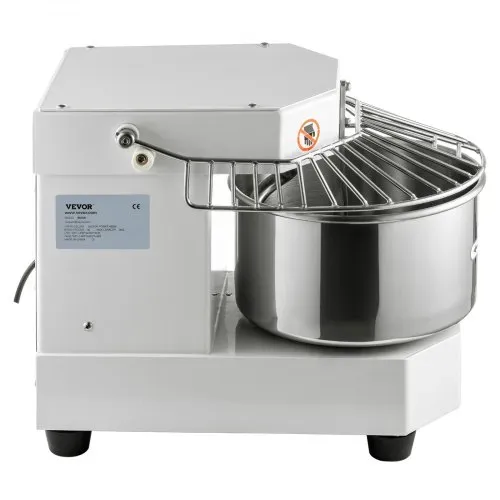 VEVOR Teigknetmaschine Küchenmaschine, 8 L Edelstahl Teigmixer, 450 W, einstellbar (130/233/414 U/min), inkl. Edelstahlschüssel, Sicherheitsschild, Timer, ideal für Bäckereien, Restaurants, Pizzeria – Bild 10