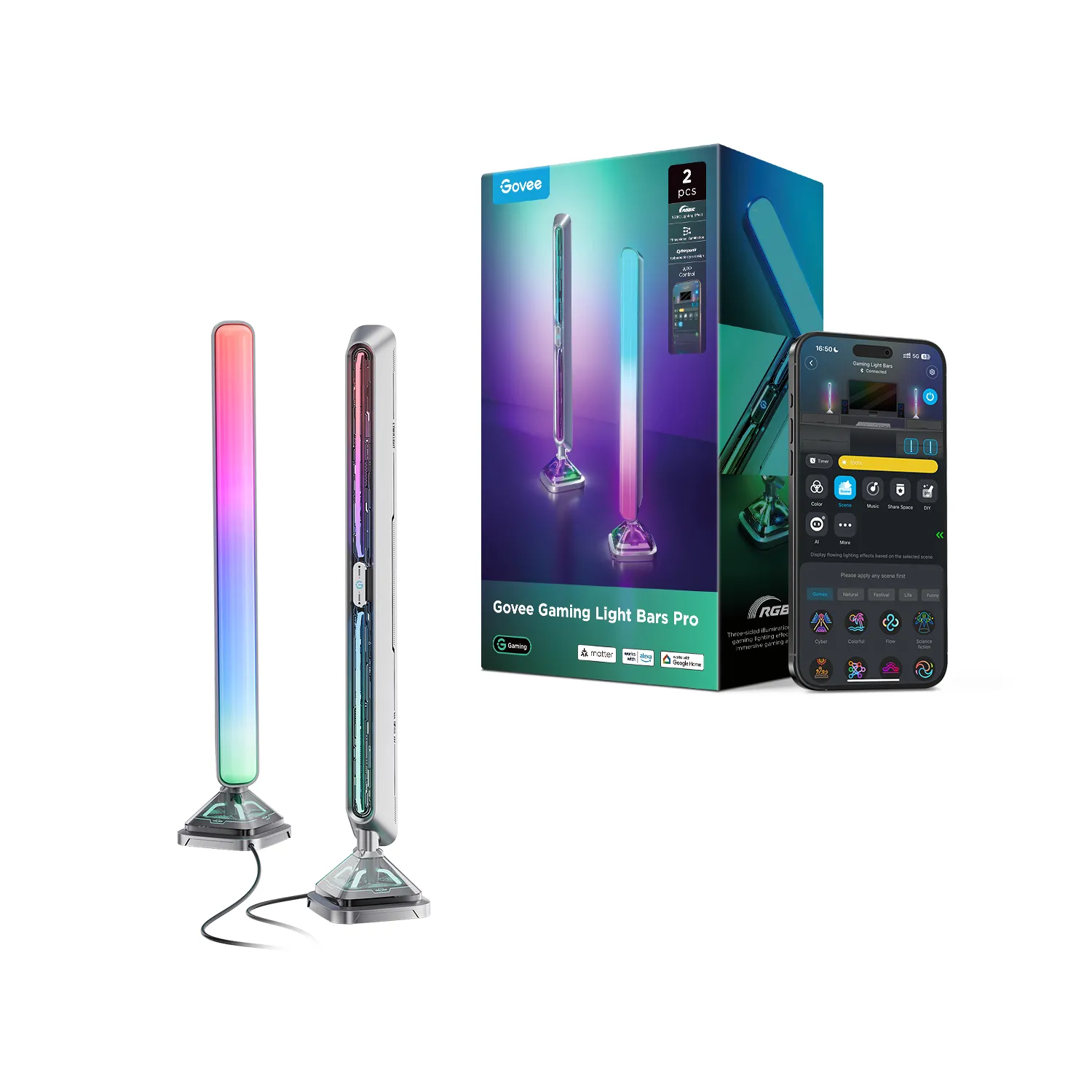 Govee Gaming Light Bars Pro Intelligente Wandleuchte Wi-Fi/Bluetooth 24 W Govee Gaming Light Bars Pro Intelligente Wandleuchte Wi-Fi/Bluetooth 24 W