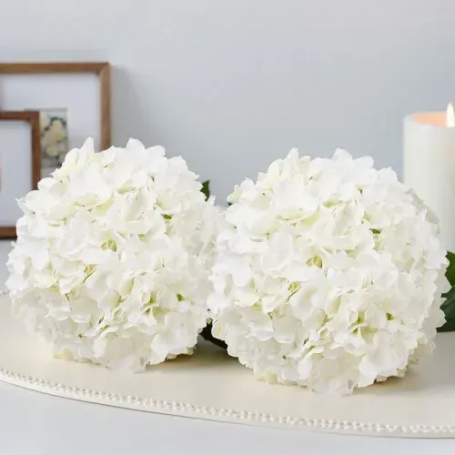 VEVOR Künstliche Blumen, 105 Stück weiße künstliche Hortensien aus Seide, weiße Kunstblumen mit Stielen für DIY Hochzeitssträuße, Tischdekorationen für Zuhause, Partytischdekorationen – Bild 7
