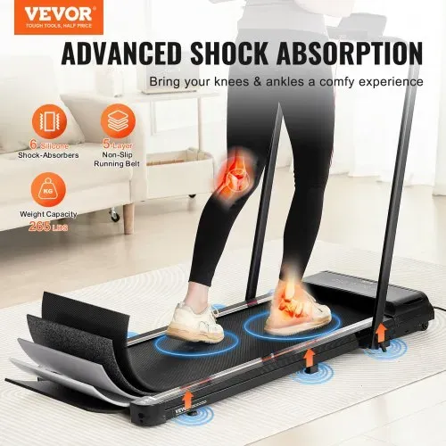 VEVOR Walking Pad Laufband unter den Schreibtisch, Laufband zum Arbeiten, klappbares Laufband mit 120 kg Tragkraft, tragbares 2 in 1 Pad mit 2,5 PS, Griffstange Fernbedienung LED-Anzeige 1-12 km/h VEVOR Walking Pad Laufband unter den Schreibtisch, Laufband zum Arbeiten, klappbares Laufband mit 120 kg Tragkraft, tragbares 2 in 1 Pad mit 2,5 PS, Griffstange Fernbedienung LED-Anzeige 1-12 km/h