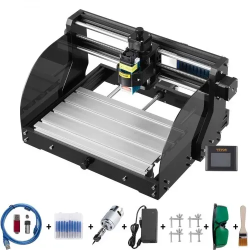 VEVOR Graviermaschine, Drechselbank 3018 Pro mit 10000RPM 3 Achsen GRBL Steuerung, DC 24 V 5 A Holzdrechselbank aus Aluminiumprofil & Bakelit, CNC Engraving Machine Lasergravierer 300 x 180 x 45 mm VEVOR Graviermaschine, Drechselbank 3018 Pro mit 10000RPM 3 Achsen GRBL Steuerung, DC 24 V 5 A Holzdrechselbank aus Aluminiumprofil & Bakelit, CNC Engraving Machine Lasergravierer 300 x 180 x 45 mm