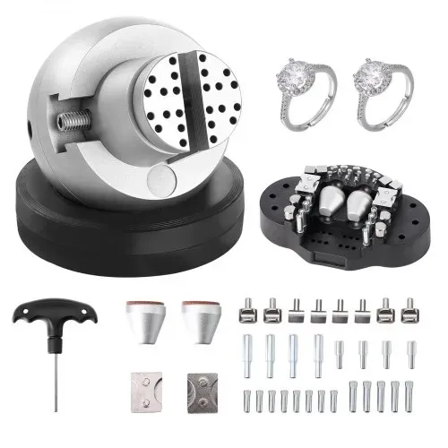 VEVOR Kugelschraubstock, 5-Zoll-Gravur-Setzwerkzeug, 360° drehbarer Gravurblock-Schraubstock, 35-teiliger Aufsatz, Schmuck-Gravurblock-Werkzeuge, Standardblock für Edelsteineinlagen und kleine Gravure – Bild 8