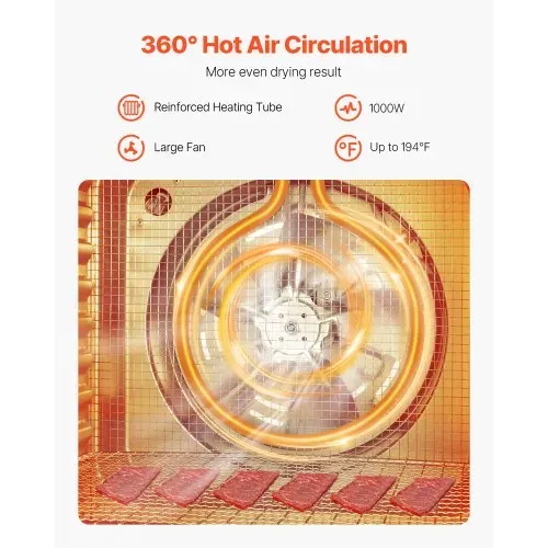 VEVOR Dörrgerät Dörrautomat 10 Edelstahlschalen, elektrischer 1000 W Futtertrockner mit einstellbarer Temperatur, Gefriertrockner für Trockenfleisch Fleisch Obst Gemüse Kräuter Hundeleckerlis VEVOR Dörrgerät Dörrautomat 10 Edelstahlschalen, elektrischer 1000 W Futtertrockner mit einstellbarer Temperatur, Gefriertrockner für Trockenfleisch Fleisch Obst Gemüse Kräuter Hundeleckerlis