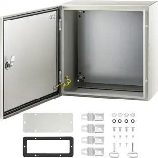 VEVOR Stahl-Schaltkasten, Elektrogehäuse, 40x40x20 cm, Kohlenstoffstahl, IP65 VEVOR Stahl-Schaltkasten, Elektrogehäuse, 40x40x20 cm, Kohlenstoffstahl, IP65