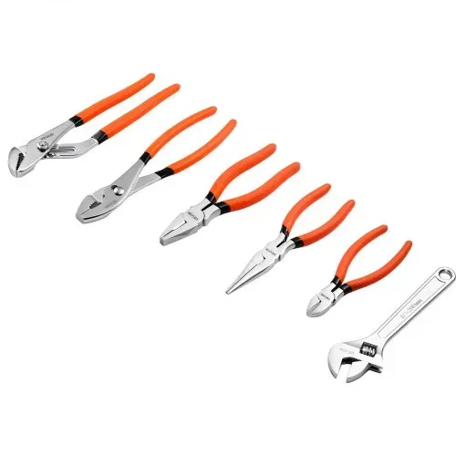 VEVOR Zangen- und Schraubenschlüssel-Set, 6-teiliges Universal-Set, polierte Backen aus Kohlenstoffstahl, Handwerkzeuge für Heimwerker und Haushalt, Nut- und Steckzange, Spitzzange, Kombinationszange, Seitenschneider, Schraubenschlüssel, ergonomische Griffe – Bild 9