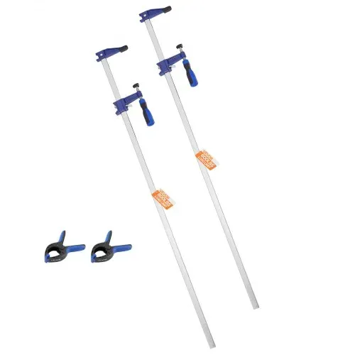 VEVOR Stangenklemmen Holzbearbeitung 2 Stk. 914 mm Öffnung, feststellbare F-Klemme mit 272 kg Belastungsgrenze, 63,5 mm Tiefe, Gusseisen & Kohlenstoffstahl, einfach zu bedienen, Metallbearbeitung – Bild 8