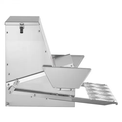 VEVOR Futterautomat Hühner, 18,14 kg Geflügelfutterspender, regensicherer Tretfutterautomat mit abschließbarem Deckel, verlustfrei, , Hühnerzubehör für Zwerghühner, Geflügel & Fasane – Bild 9