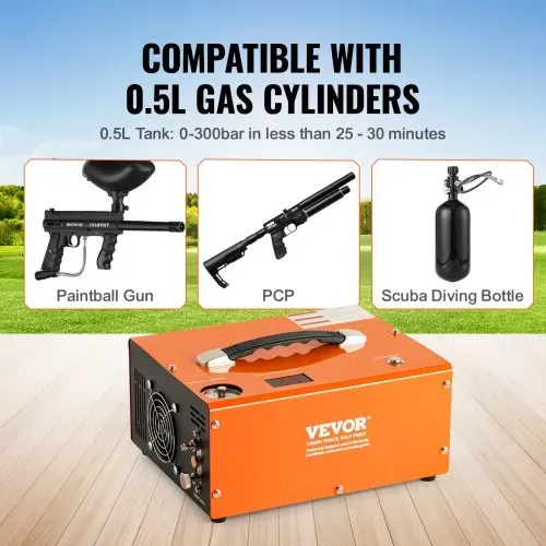 VEVOR PCP Kompressor 30Mpa/4500 PSI Luftkompressor 0,5L Tragbarer PCP DC12V & AC115V Kompressor 25min Einschaltdauer Luftpump Hochleistungskonverter Hochdruckpumpe Airgun Gewehr – Bild 4