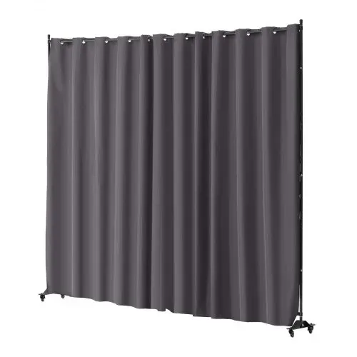VEVOR Raumteiler Trennwand Paravent Stellwand Einzelpanel, Tragbarer Sichtschutz für Büro Schlafzimmer Esszimmer Arbeitszimmer Balkon, Raumtrenner Rollbar (308,5 x 45 x 245,5 cm), Grau – Bild 10