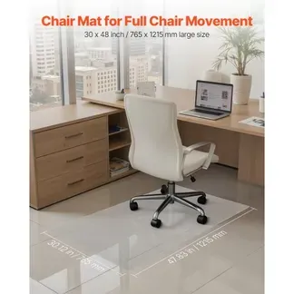 VEVOR Stuhlmatte Bodenschutzmatte (1215 x 765 mm) Bürostuhlmatte für Hartböden, Stuhlteppich aus PVC für Rollstuhl, sanftes Gleiten unter dem Schreibtischteppich für Heimbüro (rechteckig) VEVOR Stuhlmatte Bodenschutzmatte (1215 x 765 mm) Bürostuhlmatte für Hartböden, Stuhlteppich aus PVC für Rollstuhl, sanftes Gleiten unter dem Schreibtischteppich für Heimbüro (rechteckig)
