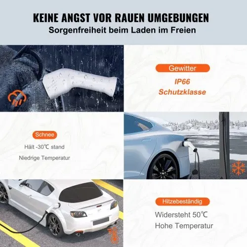 VEVOR Typ2 Ladekabel für Elektroauto/Hybrid EV Ladekabel E-Autoladekabel Wallbox 22kw TPU-Ladekabel 5m Kabellänge 3-Phase AC 380V Typ2 auf Typ2 Wasser-/Staubdicht Mit allen Typ-2-Modellen Kompatibel – Bild 5
