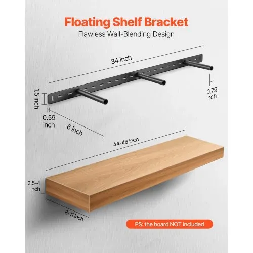 VEVOR Regalhalterung, 1 Stk., Schwerlast Regalhalter 86 kg Tragkraft, Regalträger 863,6×157,4×38,1 mm, für versteckte Regale, unsichtbare Halterung für schwebende Regale zur Wandmontage VEVOR Regalhalterung, 1 Stk., Schwerlast Regalhalter 86 kg Tragkraft, Regalträger 863,6×157,4×38,1 mm, für versteckte Regale, unsichtbare Halterung für schwebende Regale zur Wandmontage