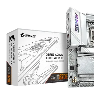 GIGABYTE X870E AORUS ELITE WIFI7 ICE Mainboard – Unterstützt AMD Ryzen 9000 Prozessoren, digitales 16+2+2 Phasen VRM, bis zu 8200 MHz DDR5 (O.C.), 3x PCIe 5.0 + 1x PCIe 4.0, Wi-Fi 7, 2.5 GbE LAN, USB 4 GIGABYTE X870E AORUS ELITE WIFI7 ICE Mainboard – Unterstützt AMD Ryzen 9000 Prozessoren, digitales 16+2+2 Phasen VRM, bis zu 8200 MHz DDR5 (O.C.), 3x PCIe 5.0 + 1x PCIe 4.0, Wi-Fi 7, 2.5 GbE LAN, USB 4