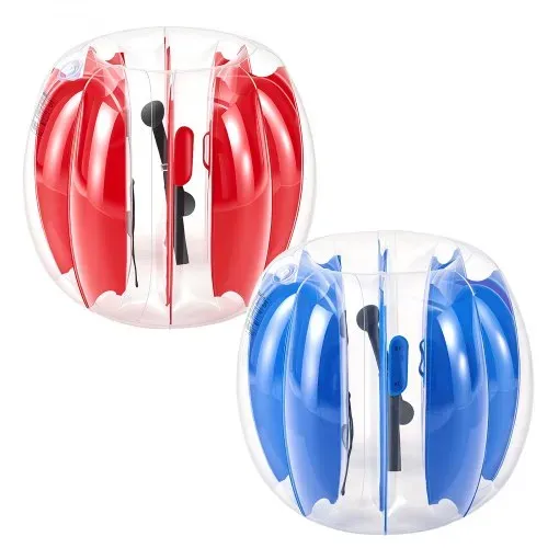VEVOR 2 x Aufblasbare Bumper Sumo Bälle 0,9 m für Kinder Blau Rot Stoßball für Garten, Camping, Picknick, Rasen & Outdoor, 0,4 mm Starkes PVC, Heißverschweißte Griffe & Stabil Sitzende Schultergurte – Bild 8