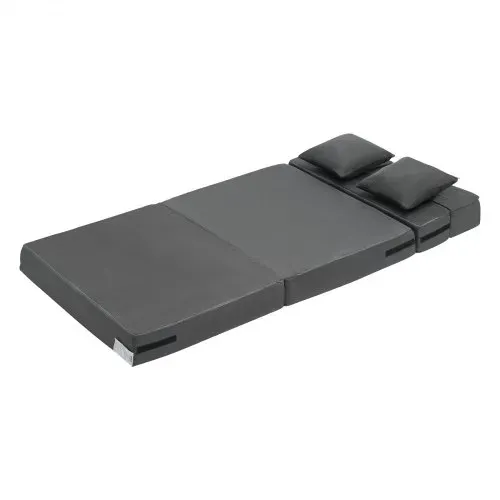 VEVOR 3 in 1 Klappsofa faltbares Schlafsofa mit 2 Kissen & waschbarem Bezug, umwandelbarer Schlafsessel aus 25D Memory Foam, Couch für Wohnzimmer Schlafzimmer, Dunkelgrau (TWIN XL / 1950x1005x150mm) – Bild 9