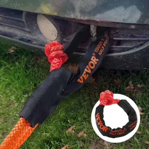VEVOR Weiche synthetische Schäkel, 12,7 x 558,8 mm, 2 Stück Bergungs-Abschleppschäkelseil, Bruchfestigkeit 20 Tonnen, Aufbewahrungstasche für UTV, ATV, LKW, Jeep, Geländefahrzeuge, Rot – Bild 7