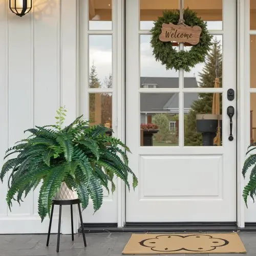 VEVOR Künstliche Farne, Durchmesser 110-120 cm, künstliche Boston-Farnen, Wanddekoration mit 88 Zweigen, Kunstfarn für Home Office & Outdoor (Blumentopf nicht im Lieferumfang enthalten) – Bild 7