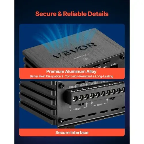 VEVOR Autoverstärker 4-Kanal, Endstufe Klasse D Überbrückbar, Max. 4 x 110 W an 4 Ohm / 4 x 160 W an 2 Ohm, Hochleistungsverstärker für SUVs Pickups Geländewagen Mehrkanal-Audioverstärker – Bild 4
