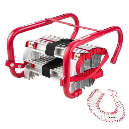 VEVOR Feuerleiter, 15 m, einziehbare Rettungsleiter max. 453,6 kg, leichte Notleiter aus Aluminiumlegierung mit hochfestem Polyestergurt, rutschfesten Sprossen & breiten Stufen, 5-6 Stockwerke VEVOR Feuerleiter, 15 m, einziehbare Rettungsleiter max. 453,6 kg, leichte Notleiter aus Aluminiumlegierung mit hochfestem Polyestergurt, rutschfesten Sprossen & breiten Stufen, 5-6 Stockwerke