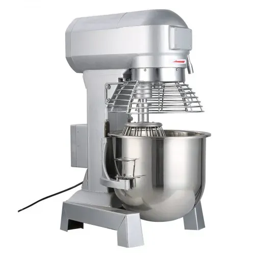VEVOR Teigknetmaschine Küchenmaschine, 15 Qt Edelstahl Teigmixer, 600 W, einstellbar (130/233/414 U/min), inkl. Edelstahlschüssel, Knethaken, Schneebesen, Rührbesen, ideal für Bäckereien, Restaurants – Bild 10