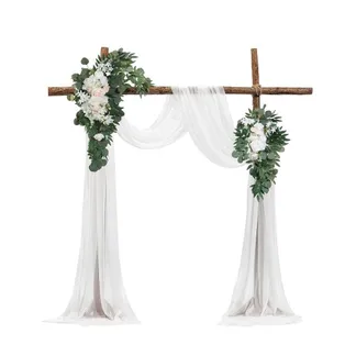 VEVOR Blumenset für Hochzeit Bogen, weiße Blumen für Traubogen mit Vorhängen (4er-Set) – 2 Blumenarrangements, 2 transparente Vorhänge, für Zeremoniensträuße, Empfangshintergrunddekoration VEVOR Blumenset für Hochzeit Bogen, weiße Blumen für Traubogen mit Vorhängen (4er-Set) – 2 Blumenarrangements, 2 transparente Vorhänge, für Zeremoniensträuße, Empfangshintergrunddekoration